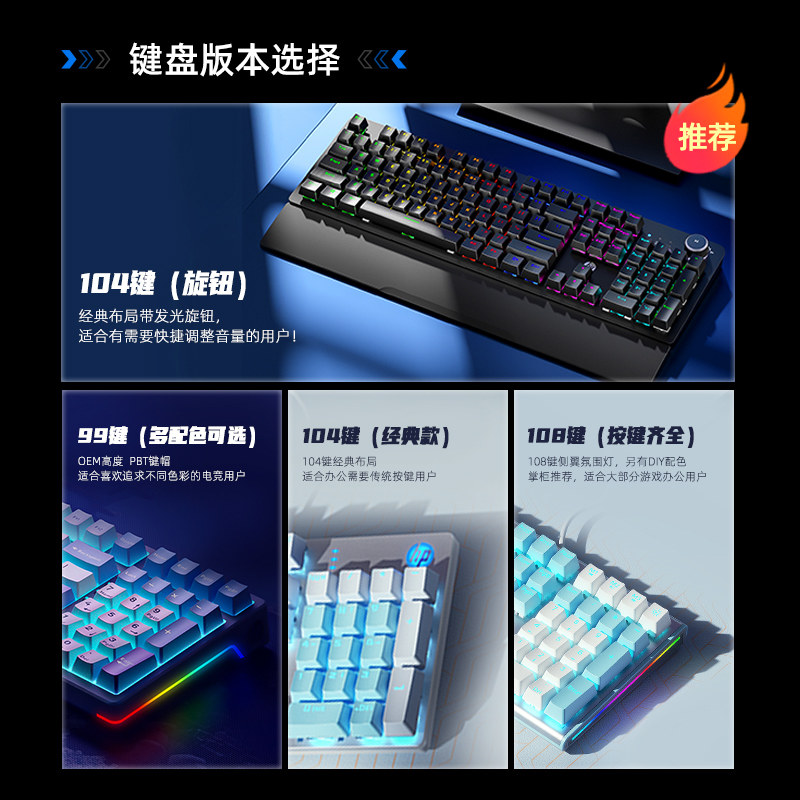 Механический игровой набор HP (Клавиатура, Мышь, Гарнитура)