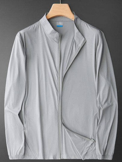 Customizable Logo Single-Layer Thin Jacket for Men, Spring and Summer Outdoor Casual Sports Windbreaker, Ice Silk Sun Protection Clothing