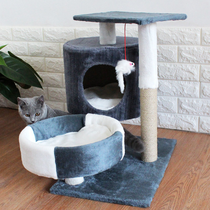 Cat supplies warm cat climbing frame cat litter cat tree solid wood one small tree house cat scratching board climbing frame net red villa