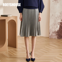 Rocoat elegance 100 pleats for womens half body dress new retro plaid temperament large pendulum commute long dresses 03220