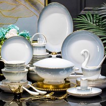 Italian underglaze color tableware set light luxury simple dish set household high-end ceramic bowl and dish household housewarming