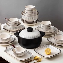 Italian dish set for home use 2024 new underglaze color ceramic bowls simple dishes bowls and chopsticks housewarming tableware