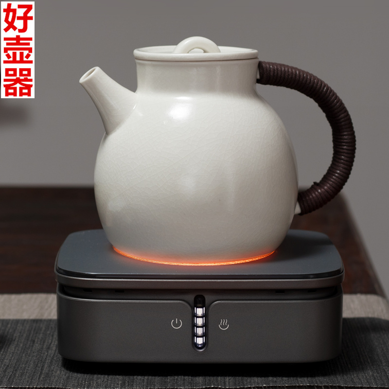 De Ming Tang black crystal stove Tea stove Cat's eye second generation intelligent silent white pottery pot Small household tea kettle