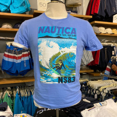 Футболка мужская nautica/诺帝卡 男士春夏纯棉图案印花圆领休闲透气短袖t恤 Nautica/T