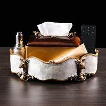 Tissue box ins Light luxury wind deer paper box Shell Creative luxury coffee table Multi-functional European remote control storage