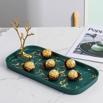 ins feng shui fruit pan Nordic living room home creative candy tray modern minimalist light lavish tea table swing with zero food tray