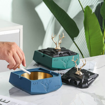 Creative ashtray cute ins Wind light luxury home living room personality trend anti-flying ash modern simple ornaments
