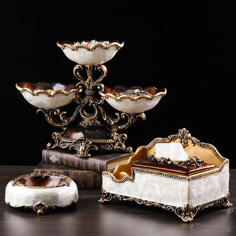 Toilet paper box European style extravagant upscale remote control containing three sets of light lavish creative living room home tea paper towels box