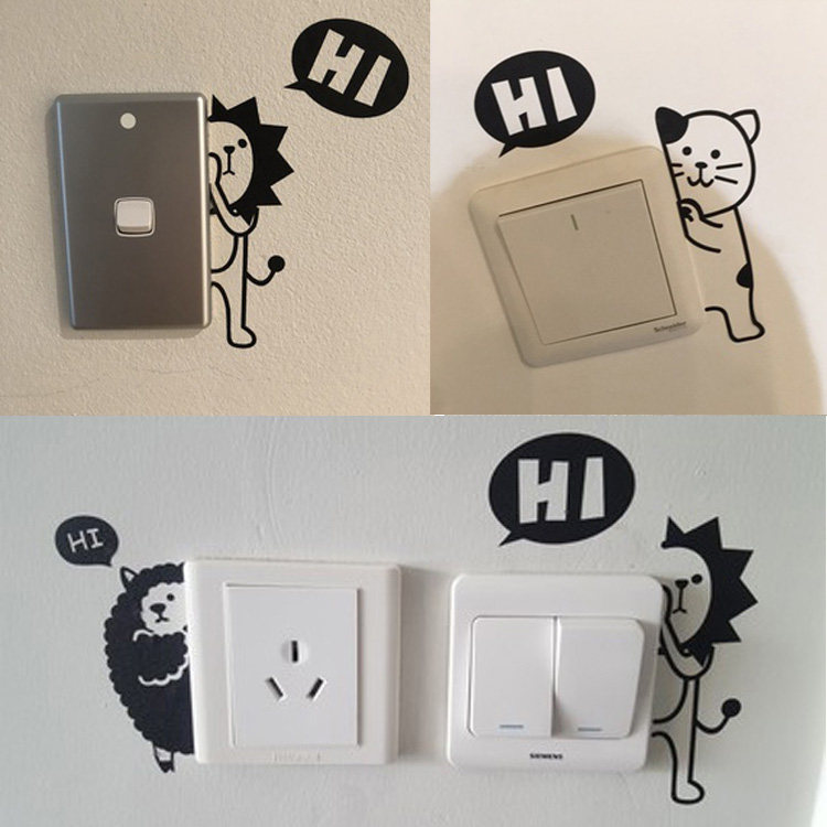 ins style wall stickup cute cartoon funny cute cute switch appliquad laptop stickup cabinet stickers