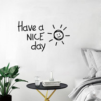 Nice day Ins Nordic wall sticker photo background Childrens room sticker English Painted Bedroom Decorative Wall Sticker
