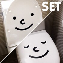 Set of two Korean exploits cute horse lid stickers Smiling Face Toilet Sticker Creative Personality Home Decoration