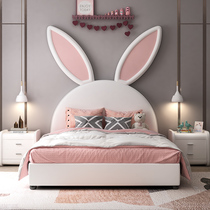  Nordic childrens bed girl child rabbit bed ear bed Princess bed Net red bed European simple modern dream castle