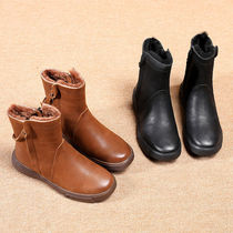 Orint thick wool snow boots short tube warm student waterproof head skin wool fur plus cotton shoes