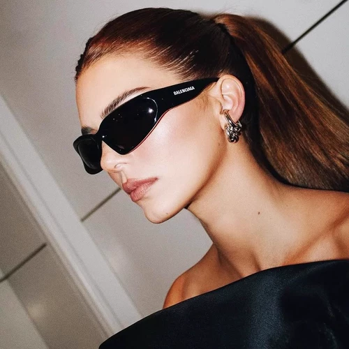 Balenciaga/Parisian Family Sunglasses Женская золотая машина Dai Shan Ken Dou - это та же модные солнцезащитные очки, мужчины BB0157S