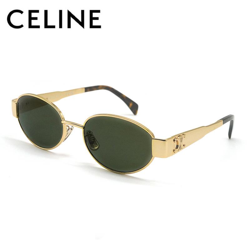 Celine Sunglasses Lisa Same Style Retro Oval Metal Sunglasses Cl40235U Arc De Triomphe Logo