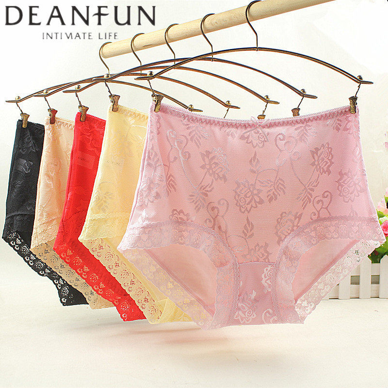 Butterfly Anfen Summer Thin style Breathable Comfort Sensation Lace Transparent Mesh Yarn Flat Corner Lady Briefs 4 Bar