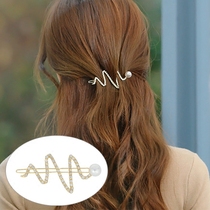 South Korea imported new fashion go out wild personality Net Red simple back of the head wave flash hairclip edge clip