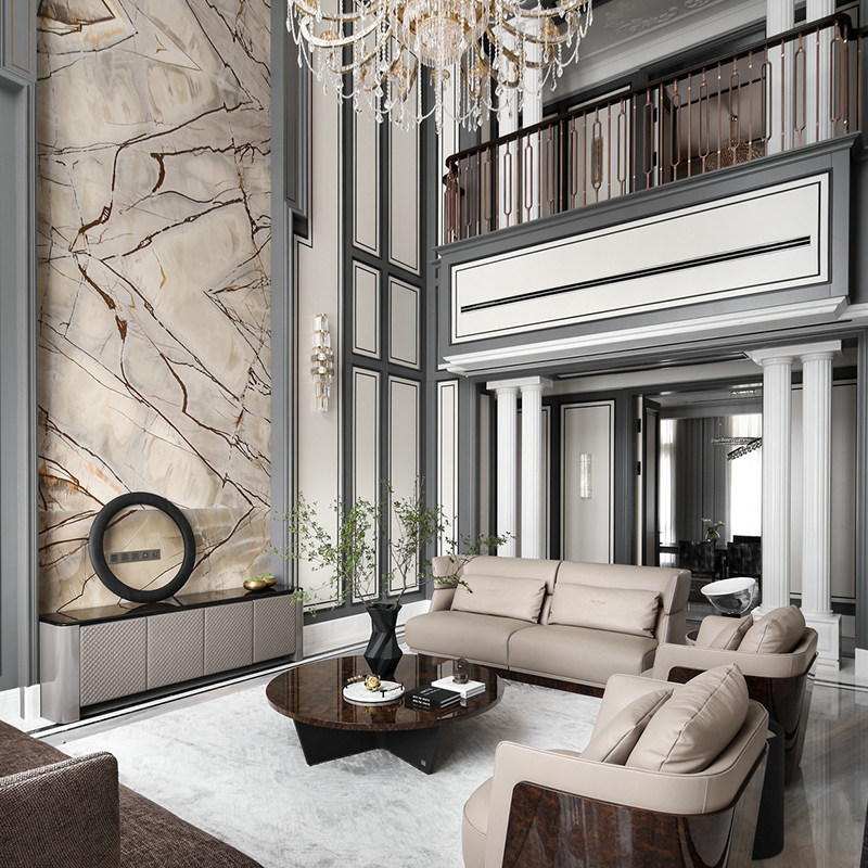 New products Fancy Light Extravaganza BEEF LEATHER SOFA COMBINED LIVING-ROOM MODERN MINIMA SIZE FAMILY VILLA FURNITURE CUSTOM