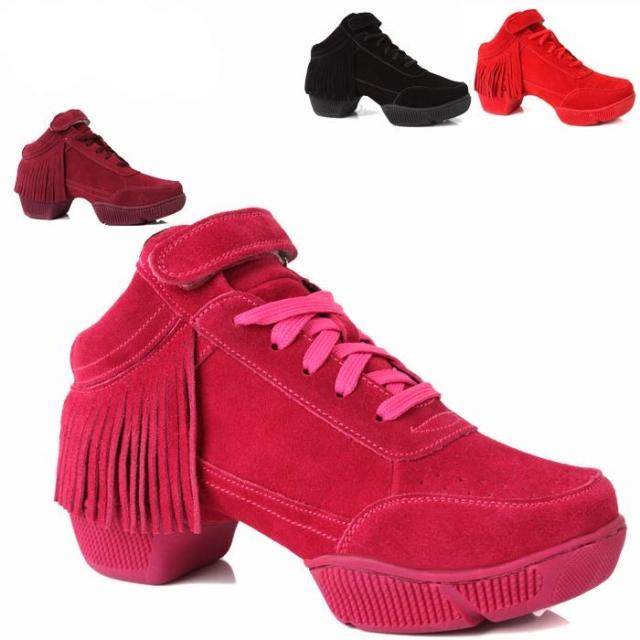 Modern color dance shoes genuine leather heightening women's shoes slim fit sneaker current frosted leather casual bag shoes dance shoes