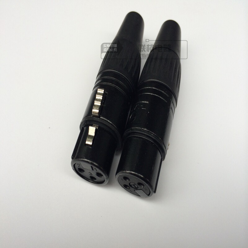 Gold-plated Canon female microphone microphone plug mixer copper core XLR three-core welding balanced Canon female head