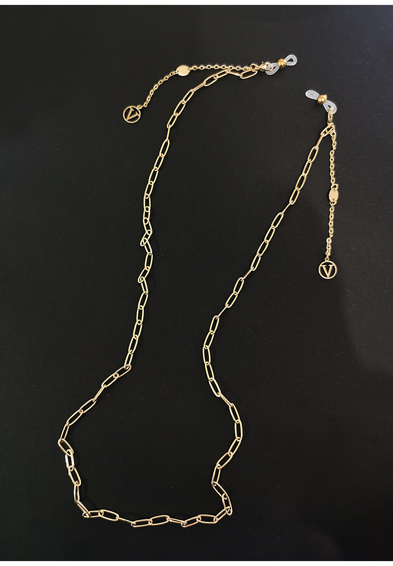 Anti-drop the same glasses chain female hanging neck star mask trendy antique gold fashion tassel