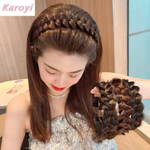 Fried Dough Twists braid wig headband female summer fishbone braid braid headband braid hair clip net red 2022 new hair accessories