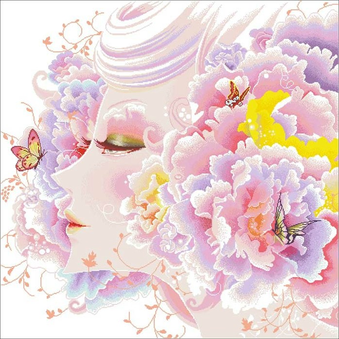 New precision printed France DMC cross embroidered living room bedroom big picture brilliant and playful