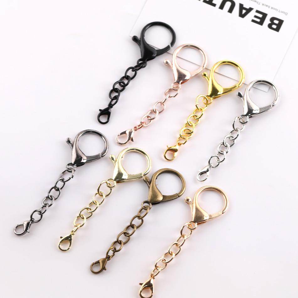 金属製ロブスタークラスプ4連チェーンキーホルダーDIYハンドメイドバッグ＆カーペンダント連結チェーンジュエリーアクセサリー