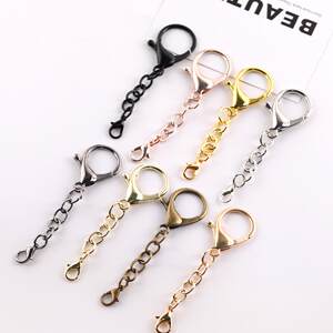 Metal Lobster Clasp Four-Section Chain Keychain DIY Handmade LAOSHU Bag Car Pendant Connecting Chain Jewelry Accessories