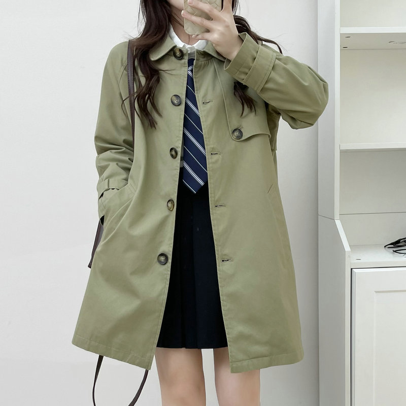 Mid-Length Loose Casual Large Lapel Trench Coat for Women 2025 New Trendy Korean Style High-End Coat