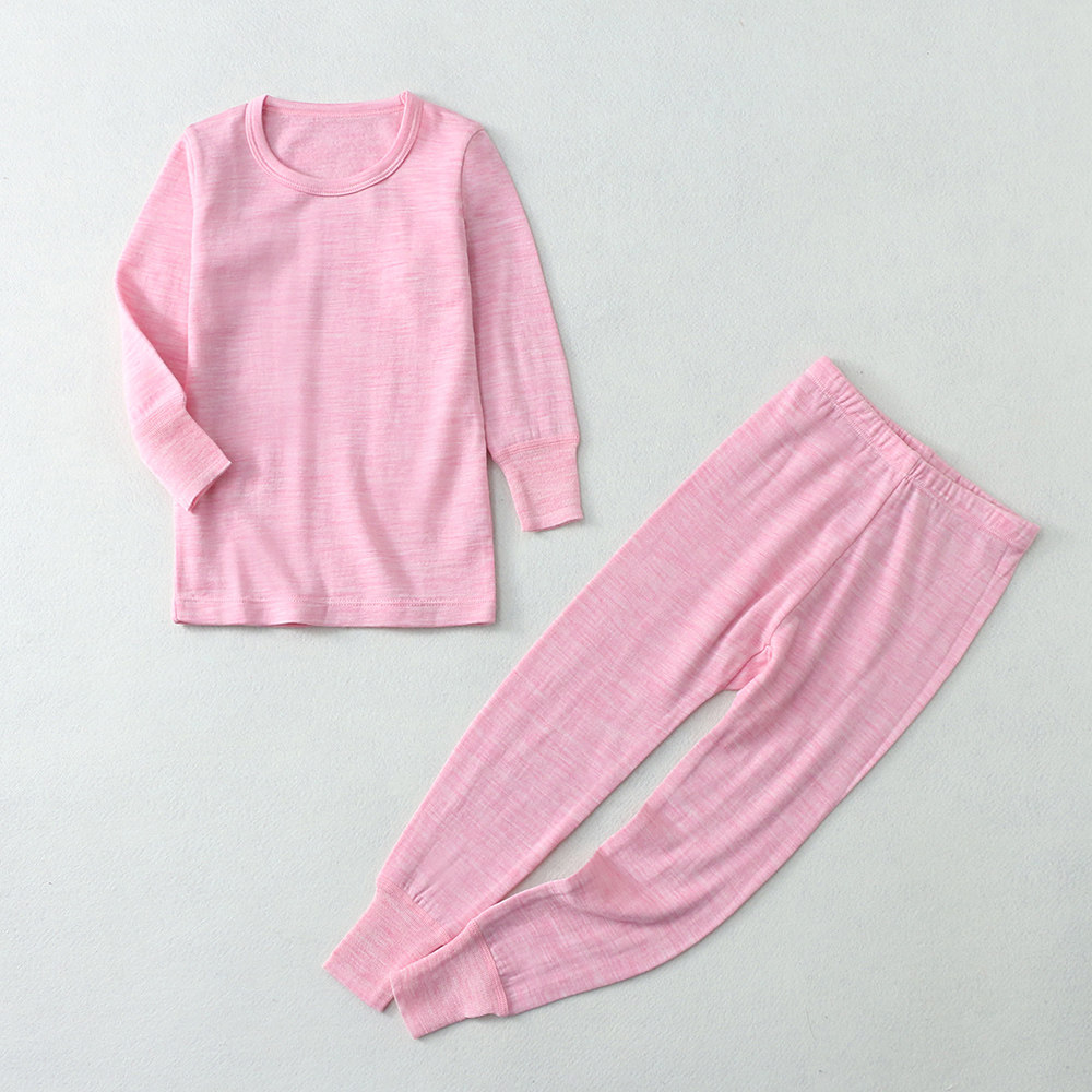Boys and girls 16mic merino pure wool long-sleeved thick fleece heating underwear long clothes sanitary pants