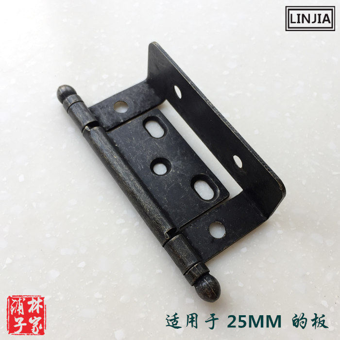 Thickened antique integral cabinet hinge profiled hinge American and European style old green Bronze partial shaft hinge for 25 doors