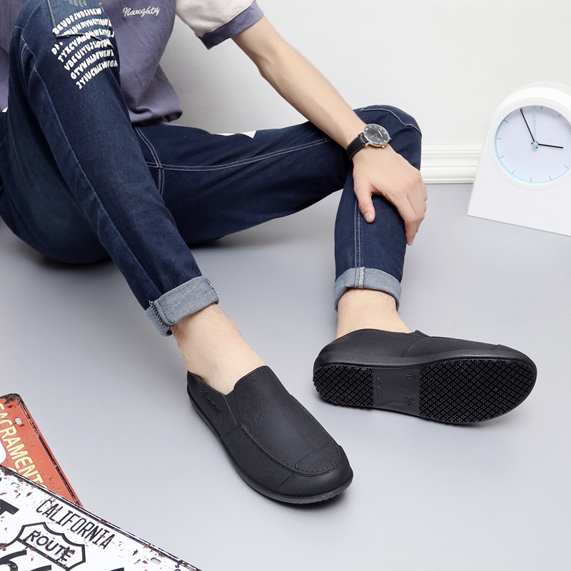 Giày đi mưa nam 2018 cắt thấp ống ngắn không thấm nước giày nhẹ, đế dày, đế dày, giày cao su chống trượt, giày công sở giày lười nam chống nước