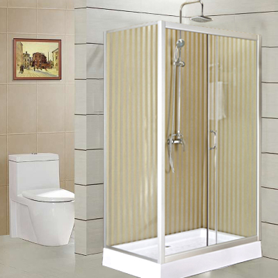 Type l rectangular arched shower room simple bath room 3C tempered glass partition sand silver aluminium alloy bathroom