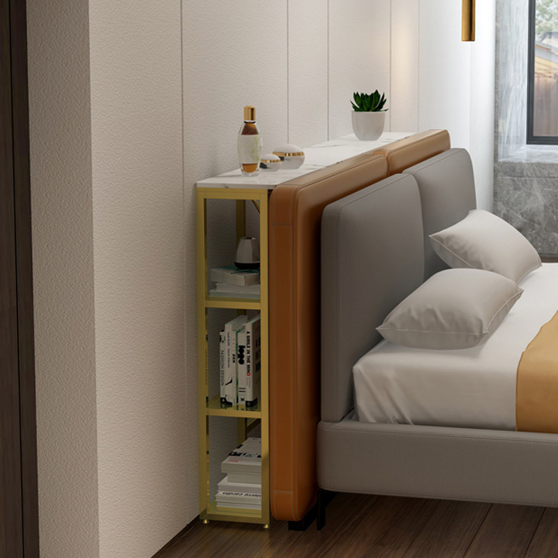 Living room sofa back bedside bedside cabinet long bar cabinet heating shelf against the wall narrow shelf multi-layer storage light luxury