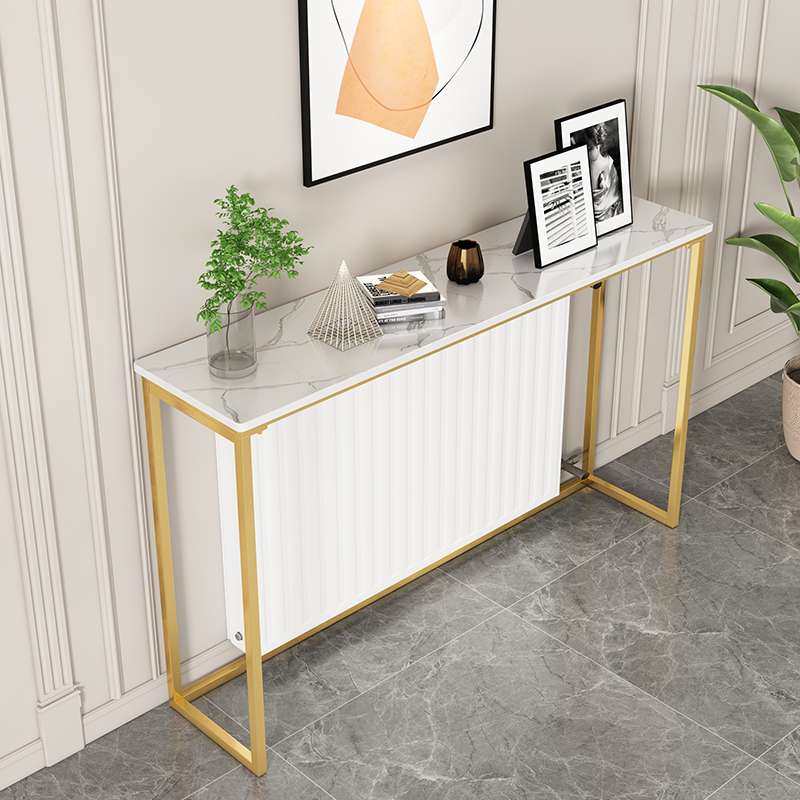 Light luxury marble sofa rear heating rack floor-to-ceiling long strip against the wall narrow table side table porch table can be customized