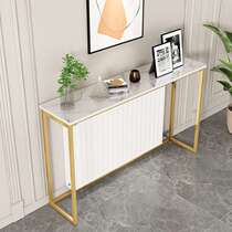 Light luxury marble sofa rear heating rack floor-to-ceiling long strip against the wall narrow table side table porch table can be customized