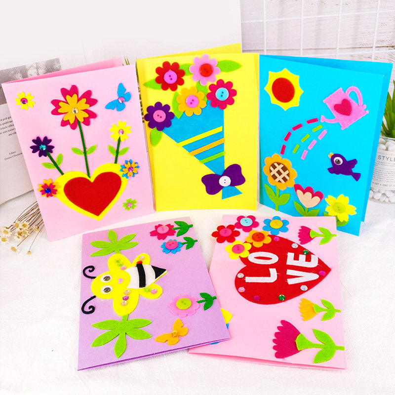 Children's Thanksgiving greeting card kindergarten handmade three-dimensional blessing DIY creative material package birthday card small gift