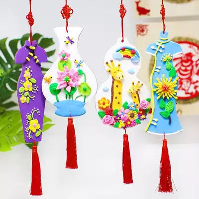 Super light wood white embryo cheongsam New year Chinese style children's diy hand painting material color mud mold