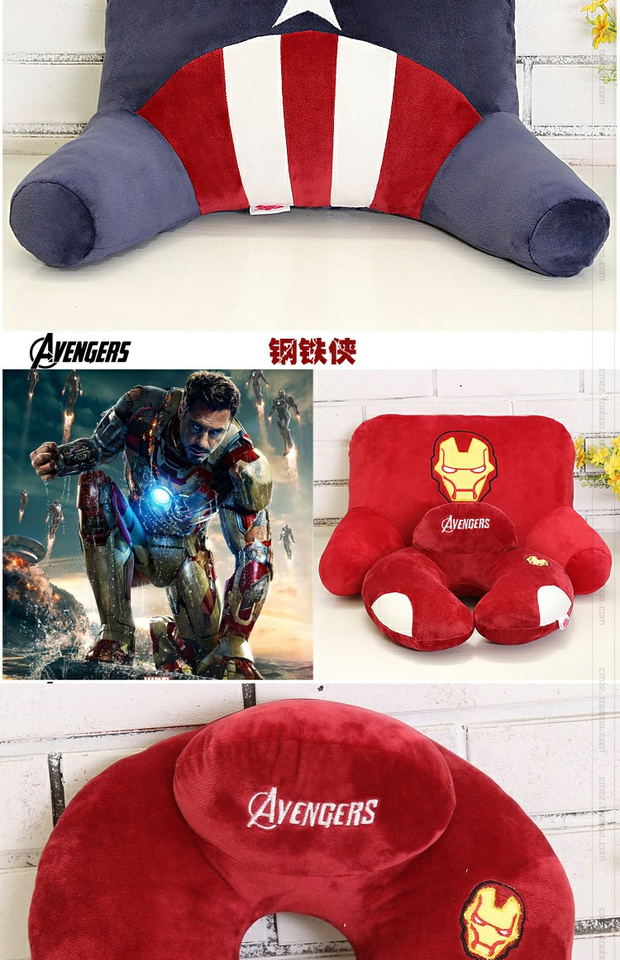 Phim hoạt hình Avengers gối hình chữ u gối hỗ trợ cổ tử cung du lịch gối ngủ văn phòng gối cao su non cho người lớn