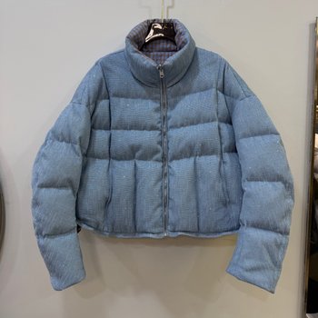 European station 2025 new winter clothing popular women's short reversible 90 duck down down jacket shiny fabric