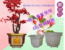 Cement flower pot ABS mold hexagonal thickened bonsai present model Concrete abrasive tool small Roman column mold