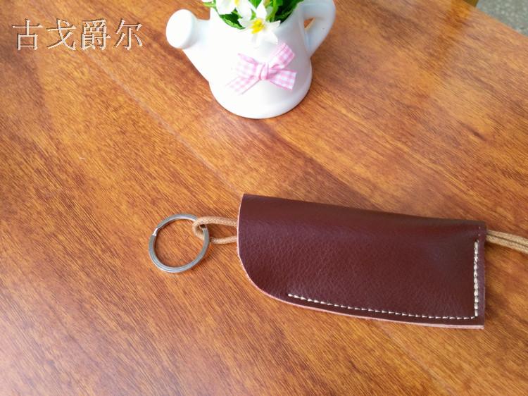 Túi thủ công sáng tạo nhỏ và đơn giản, túi da cá tính độc đáo ví móc chìa khóa nữ