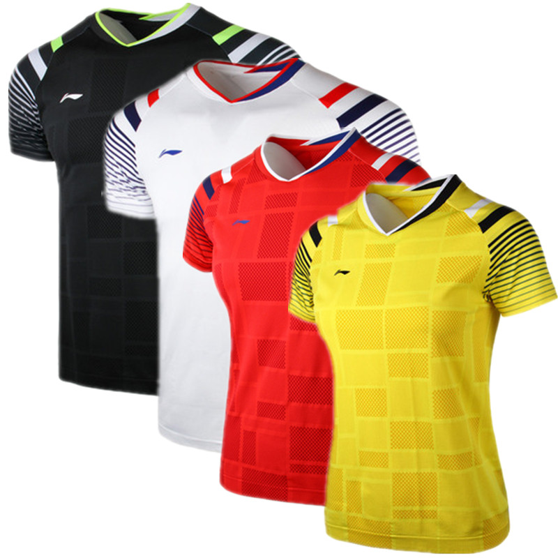 The new Li Ning badminton suit men's and women's tops short-sleeved All England match Thomas Cup match suit AAYQ243 118