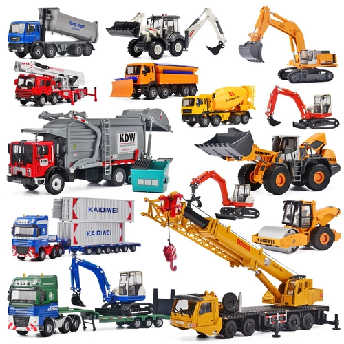 Металлическая модель инженерной машины, фигурка, игрушечная машина, палочка для смешивания, пожарная машина