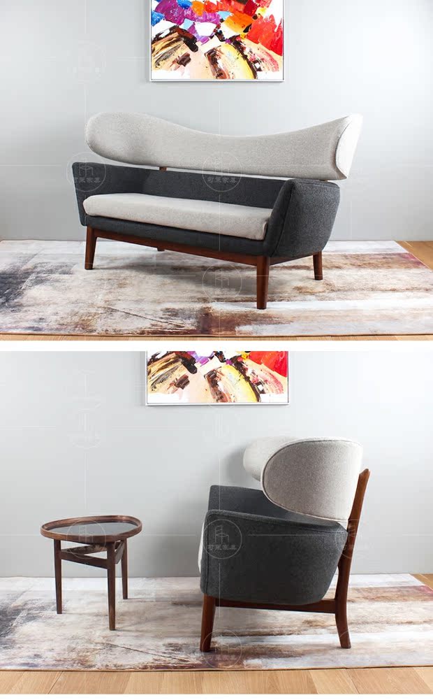 Finn Juhl baker sofa Baker sofa thiết kế sofa sáng tạo đồ nội thất Bắc Âu cửa hàng bản sao - Đồ nội thất thiết kế ghế tròn