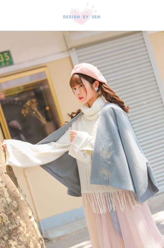 Bản gốc của bộ lạc Mori mùa thu và mùa đông Áo khoác len Xiao Nizi nữ đoạn ngắn 2018 new lady áo khoác Sen áo khoác lông vũ nữ