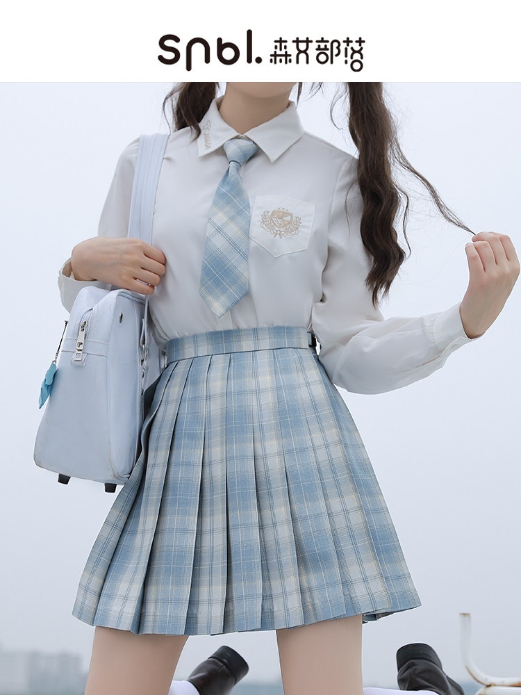 Original Sen female tribe jk white shirt thin long sleeve chic top basic student college style new 2021