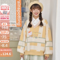 No. 1 0 points New Original Chuangsen female tribal hipster college V-neck sweater womens vitality loose knitwear autumn and winter