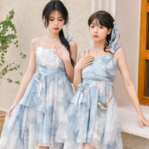 Water Moon New Chinese High Waist Broken Atmosphere Dress Cold Wind Dress Friendly Original Womens Tribe